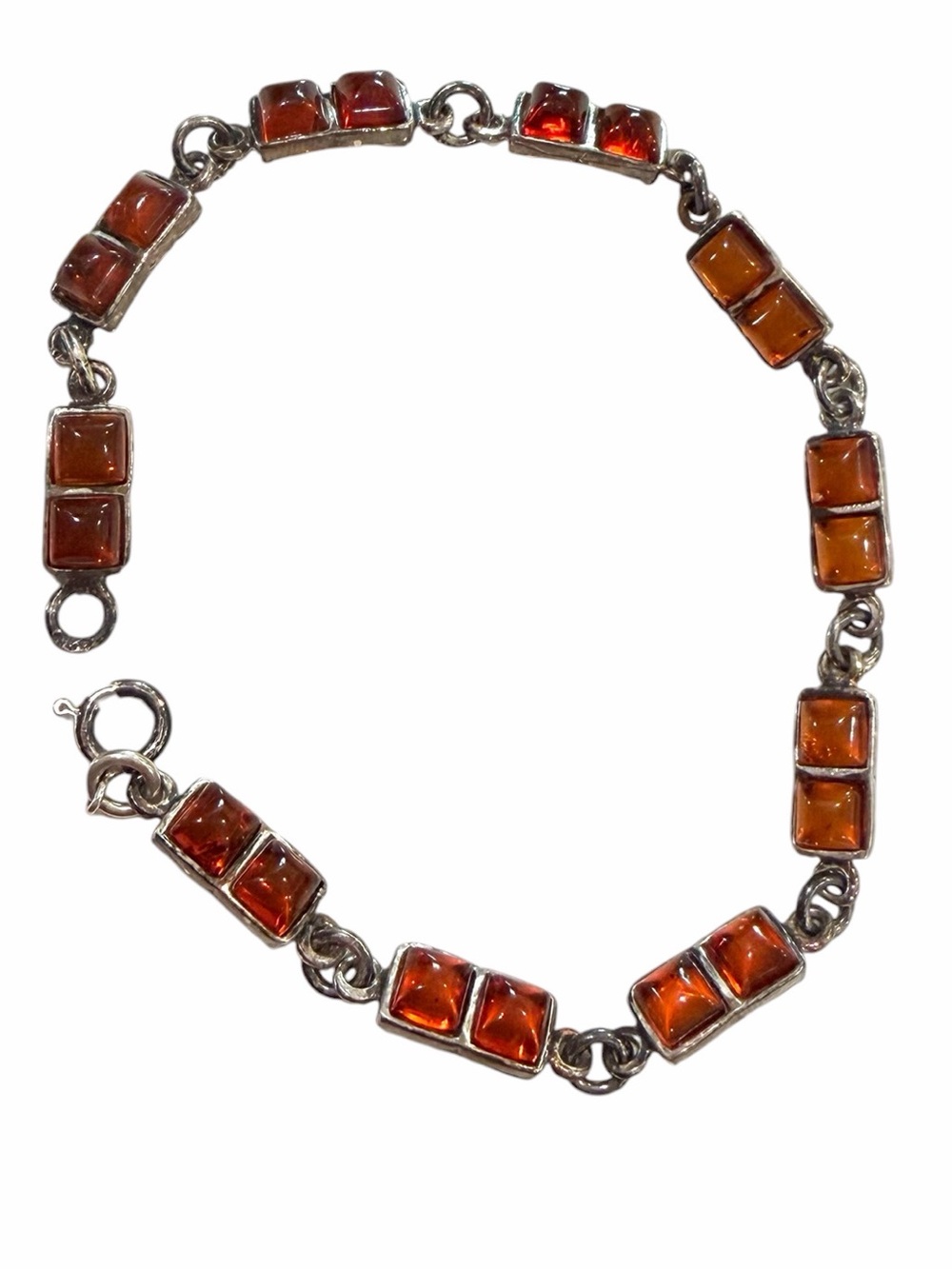 Vtg Polish Baltic Amber 925 Silver Bracelet Rare